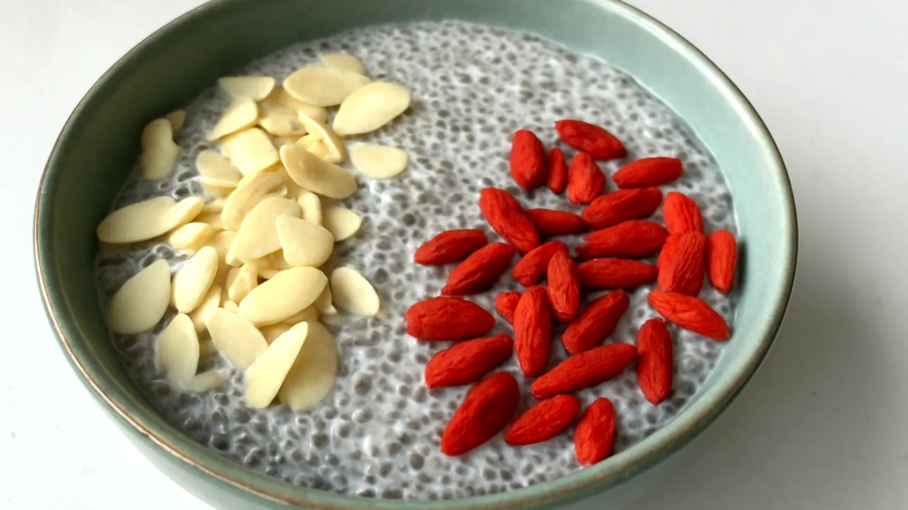 Pudding de graines de chia aux amandes et baies de goji"